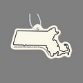 Paper Air Freshener W/ Tab - Massachusetts (Outline)